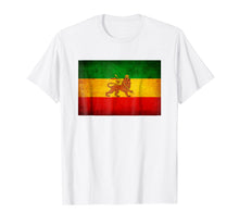 Load image into Gallery viewer, Old Ethiopia Flag shirt Lion of Judah Rasta Reggae T Shirt
