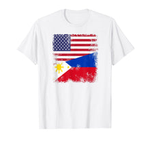 Load image into Gallery viewer, Half Filipino Flag T-Shirt | Vintage Philippines USA Gift
