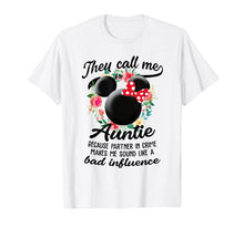 Load image into Gallery viewer, Floral-Minnie-Mouse They Call Me Auntie-Bad-influence Shirt

