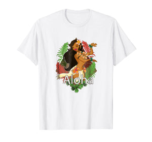 Hawaiian Aloha Tshirt Dancing Hula Girl