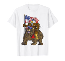Load image into Gallery viewer, Proud American Bald Eagle On Bear 4th Of July With Flag T-Shirt
