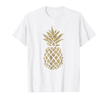 Load image into Gallery viewer, Gold Glitter Pineapple T Shirt Design
