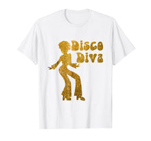 Load image into Gallery viewer, Disco Diva T Shirt - Retro 70's Seventies Retro Disco Ball
