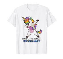 Load image into Gallery viewer, Brave strong Fearless Unicorn Apraxia Awareness Shirt
