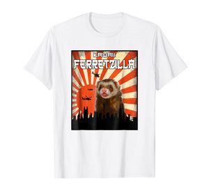 Ferret Zilla Ferret T-Shirt, Cute Ferret Shirt Kawaii Tee