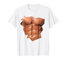 Load image into Gallery viewer, Mens Chest Six Pack Abs funny fake abs Muscles T-Shirt REALISTIC
