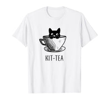 Load image into Gallery viewer, Cat Shirts: Kit-Tea Funny Cat Lover Gift, Cute Black Cat T-Shirt-159395
