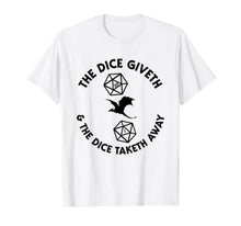 Load image into Gallery viewer, D20 Dice Giveth and Taketh Away Dragon RPG Retro Board Gamer T-Shirt-1278106
