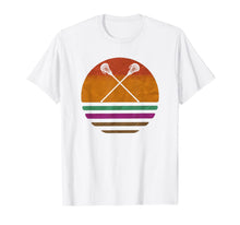 Load image into Gallery viewer, Vintage Retro Lacrosse Player Silhouette Sun Gift T-Shirt
