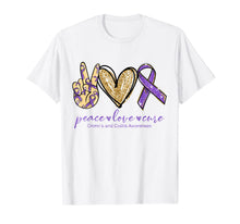Load image into Gallery viewer, Peace - Love - Cure Crohn and Colitis Awareness Gift T-Shirt-1179952
