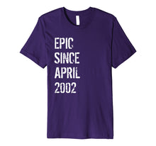 Load image into Gallery viewer, 17 Year Old Gift T Shirt for Boys Girls Born April 2002
