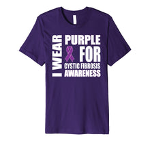 Load image into Gallery viewer, Cystic Fibrosis Awareness Purple Ribbon Support T-shirt

