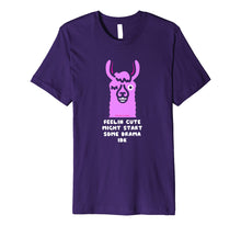 Load image into Gallery viewer, Feeling Cute Might Start Some Drama IDK Llama Shirt
