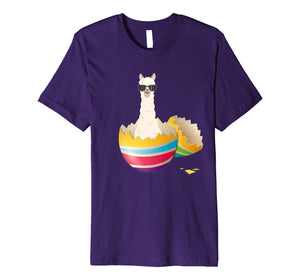 Baby Llama Hatching From Easter Egg Easter Day Shirt