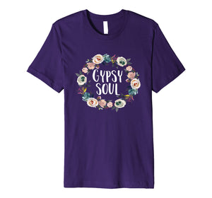 Gypsy Soul Funny Saying Floral Design Graphic T Shirt