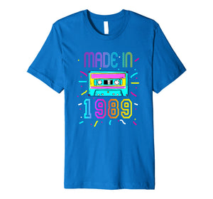 Made In 1989 Birthday Shirt Retro Vintage 80s Costume