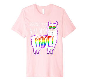Funny Gay Pride Llama Sound The LGBT Rainbow Flag Lesbian Premium T-Shirt