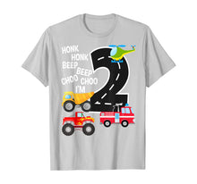 Load image into Gallery viewer, Kids Trucks 2nd Birthday Party Toddler I&#39;m 2 Year Old Bday  T-Shirt
