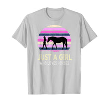 Load image into Gallery viewer, Just a Girl Who Loves Horses - Riding Retro sunset Gifts T-Shirt

