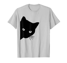 Load image into Gallery viewer, Black Cat Face Watching Funny Cat T-Shirt Gift for Cat Lover
