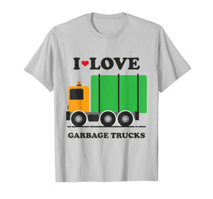 I Heart Love Garbage Trucks Shirt | Little Boys Kids T-Shirt