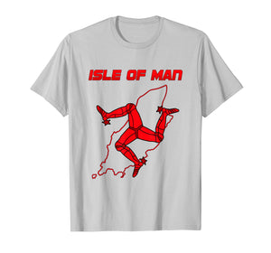 Isle of Man TT Race T-Shirt Red Map Triskelion