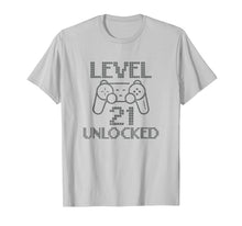 Load image into Gallery viewer, Level 21 Unlocked T-Shirt Gamer Birthday 21st Gaming Legend
