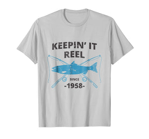 Keepin It Reel Since 1958 61st Birthday Fishing Gift T-Shirt