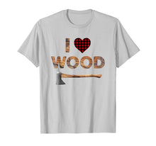 Load image into Gallery viewer, I Love Wood T-Shirt Lumberjack Heart Halloween Costume Tee

