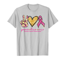 Load image into Gallery viewer, Peace Love Cure Pink Ribbon Breast Cancer Awareness Gift T-Shirt-582394

