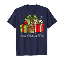 Load image into Gallery viewer, Merry Christmas Y'all Leopard Print Christmas Gift Box Xmas T-Shirt
