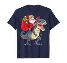 Load image into Gallery viewer, Santa Riding Dinosaur T rex Christmas Gifts Boys Men Xmas T-Shirt
