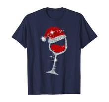 Load image into Gallery viewer, Wine Glasses Santa Hat Christmas Tee Funny Wine Lover Gift T-Shirt

