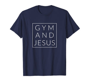 Gym and Jesus, Christian Workout, Fun Modern Fitness Tshirt