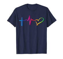 Load image into Gallery viewer, Faith Hope Love Rainbow Christian Quote Scripture Shirt
