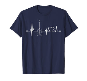Electric Guitar Heartbeat T-Shirt Funny Music Lover Gift