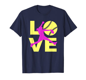 LOVE Softball Teen Girls Women T-shirt