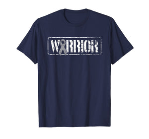 Brain Cancer Warrior - Grey Military Style Ribbon T-Shirt