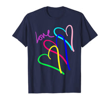 Load image into Gallery viewer, Love Neon Hearts Rainbow Connection Valentine Girls T Shirt
