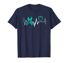 Load image into Gallery viewer, Heartbeat Sexual Assault Awareness Shirt Teal Ribbon Shirt
