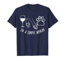 Load image into Gallery viewer, I&#39;m A Simple Woman Funny Wine Flip Flops Dog Paw Gift T-Shirt
