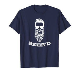 Mens Beer'd Hop Beard Bearded Beer Drinkers Tshirt for Men