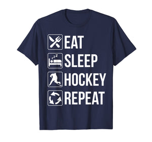 Funny Eat Sleep Hockey Repeat T-Shirt