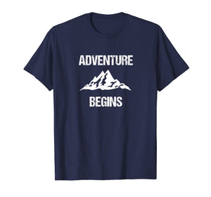 Adventure Begins - Hiking Camping Mountain Climber T-shirt