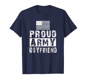 Mens Proud Army Boyfriend Family Military Appreciation T-shirt