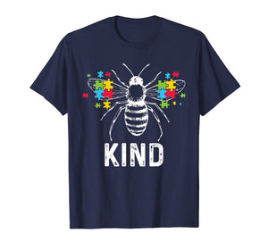 Autism Awareness Bee Kind Puzzle Pieces T Shirt Autist Tee