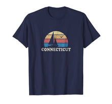 Load image into Gallery viewer, Connecticut T-Shirt Vintage Sailboat 70s Throwback Sunset
