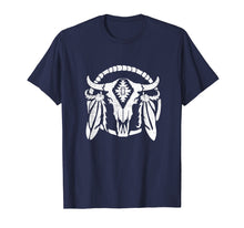 Load image into Gallery viewer, Aztec Pattern Cow Skull T Shirt Cowboy Indian Mexican Gift
