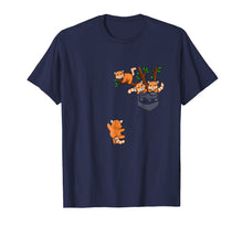 Load image into Gallery viewer, Panda Family T-Shirt Lazy Panda shirt Pocket Tee in red
