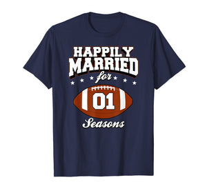 1 Years Wedding Anniversary T-Shirt Football Couple Gift